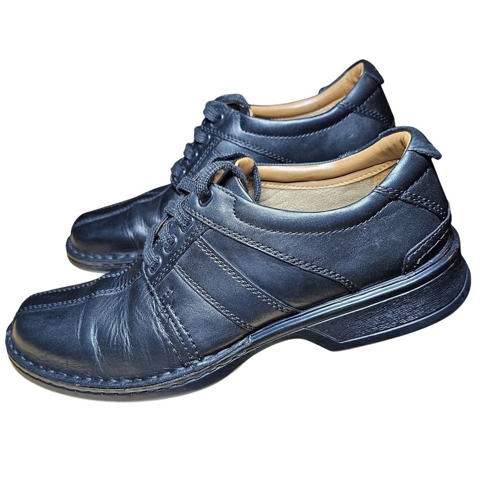 Clarks Collection Tilden Walk Black Leather Oxford Shoes Men's Size 9.5